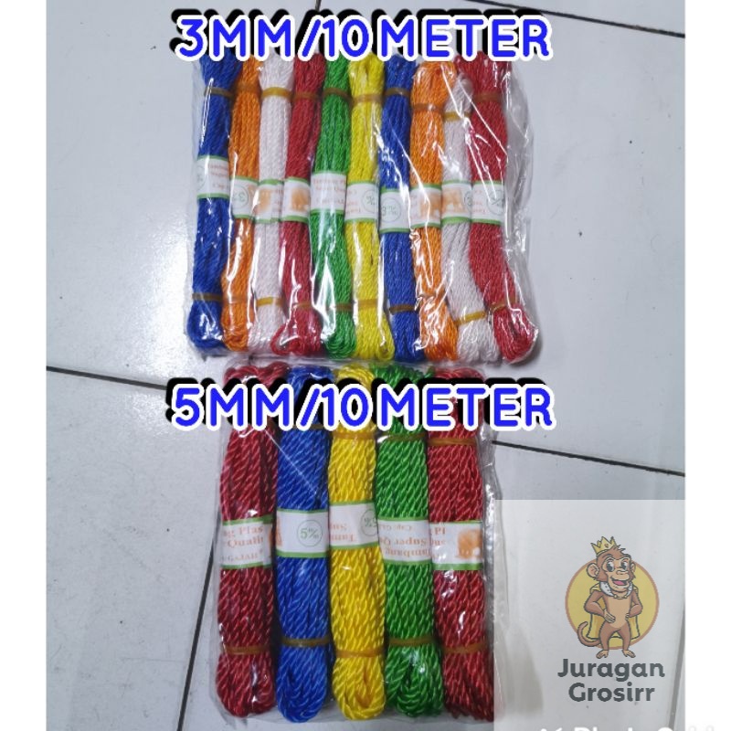 JG  - Tali tambang plastik 5mm panjang 10 meter kuat kualitas super