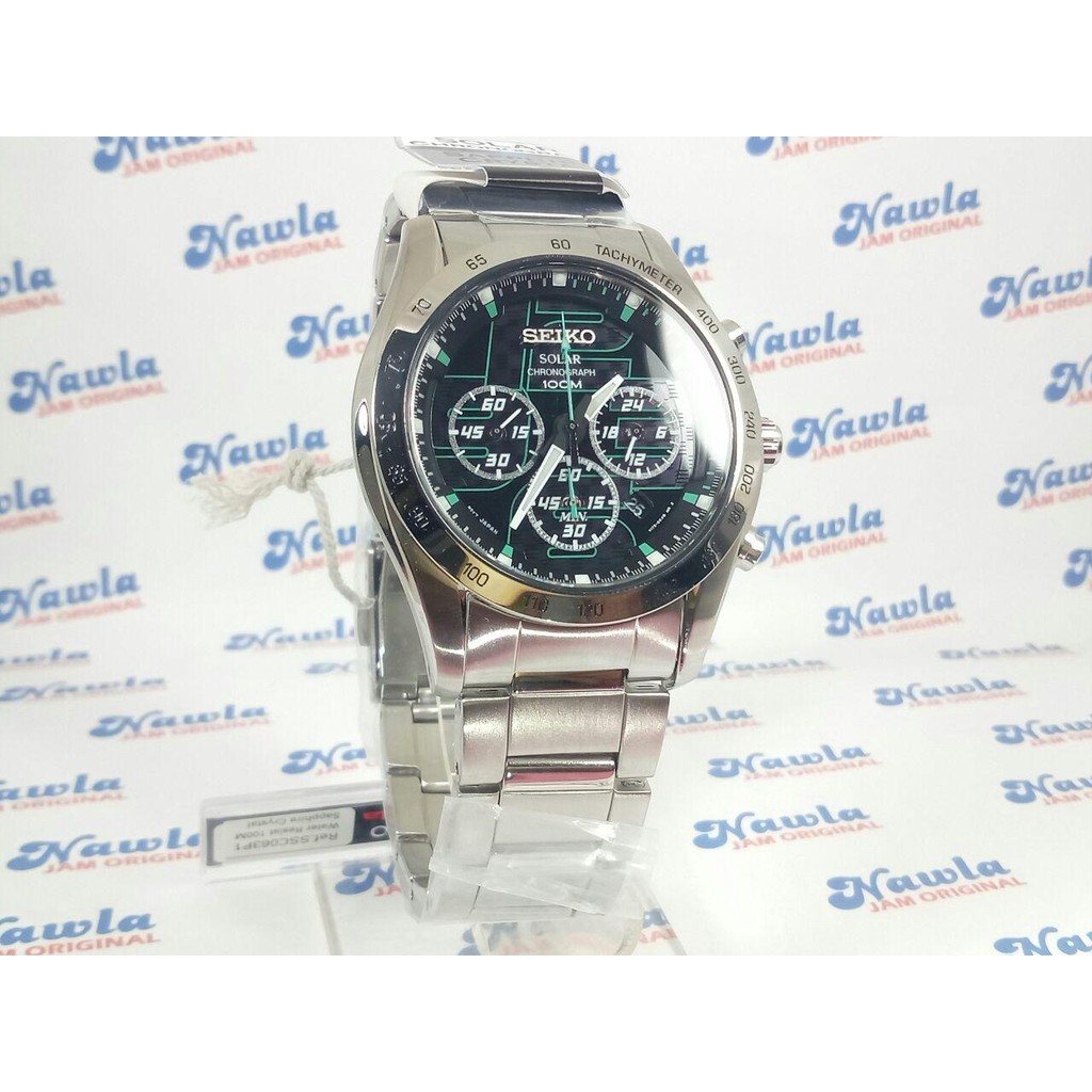 Seiko Solar SSC063P1 Chronograph Black Dial - Jam Tangan Pria SSC063