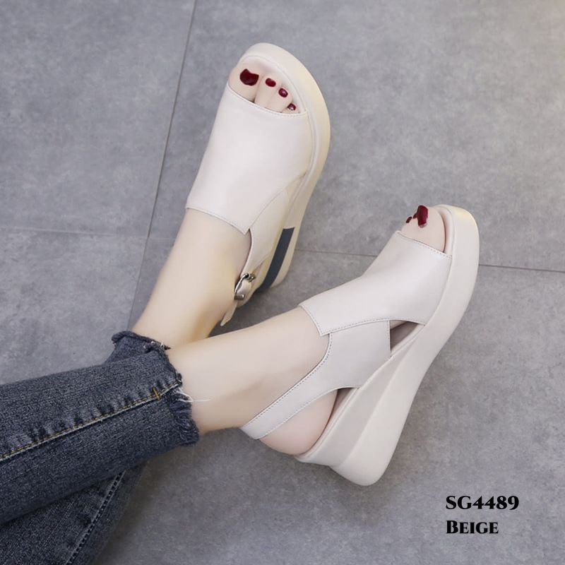 WYN  SANDAL WEDGES STRAP LEATHER KOREA STYLISH SG4489