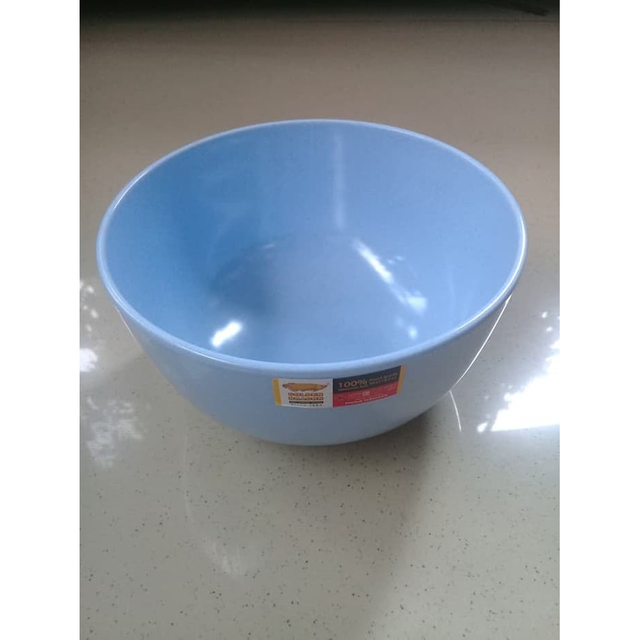Mangkok Kaki 6  Biru Muda Stone Melamine   Golden Dragon W0806
