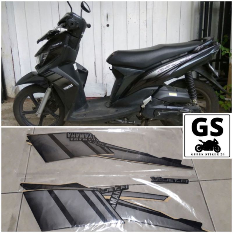 STRIPING STIKER LIS BODY MOTOR YAMAHA MIO SOUL GT 2012 HITAM