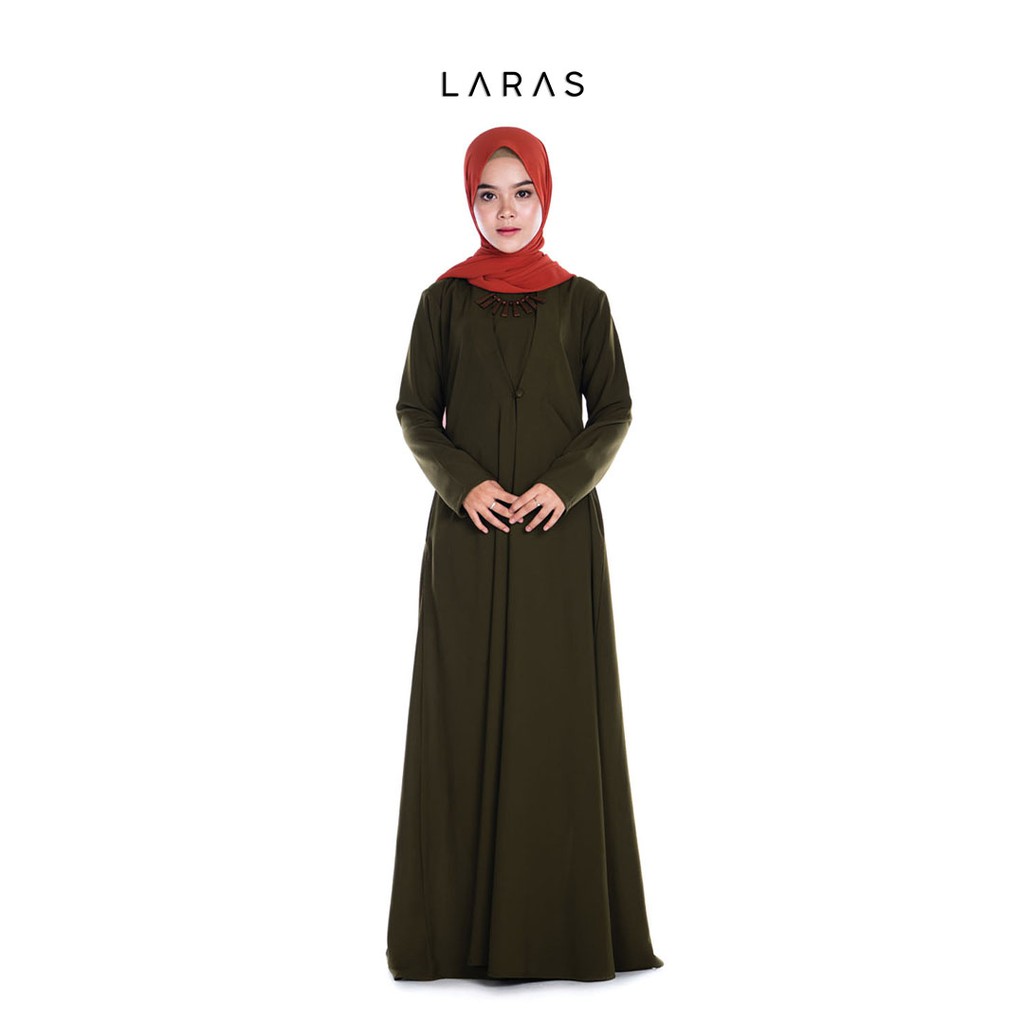 Gamis Wolfis Premium Polos Dress Muslim Premium Warna Hijau Army