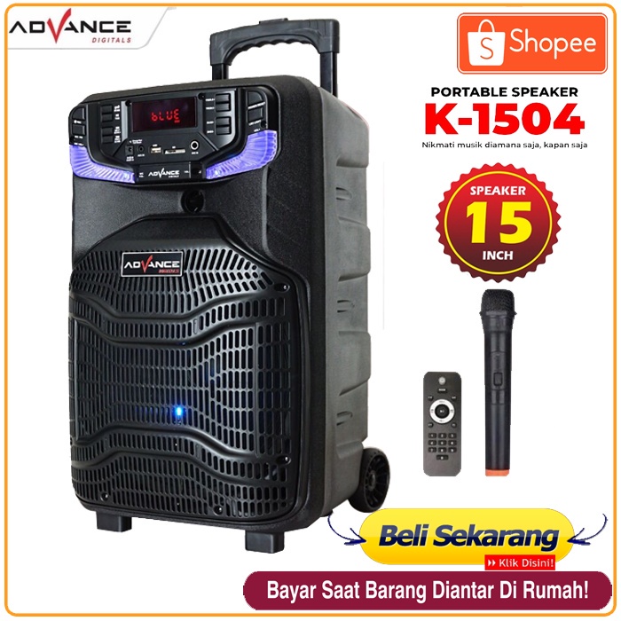 Jual ADVANCE K1504 SPEAKER KARAOKE BLUETOOTH 15 INCH WITH 1 MIC ...