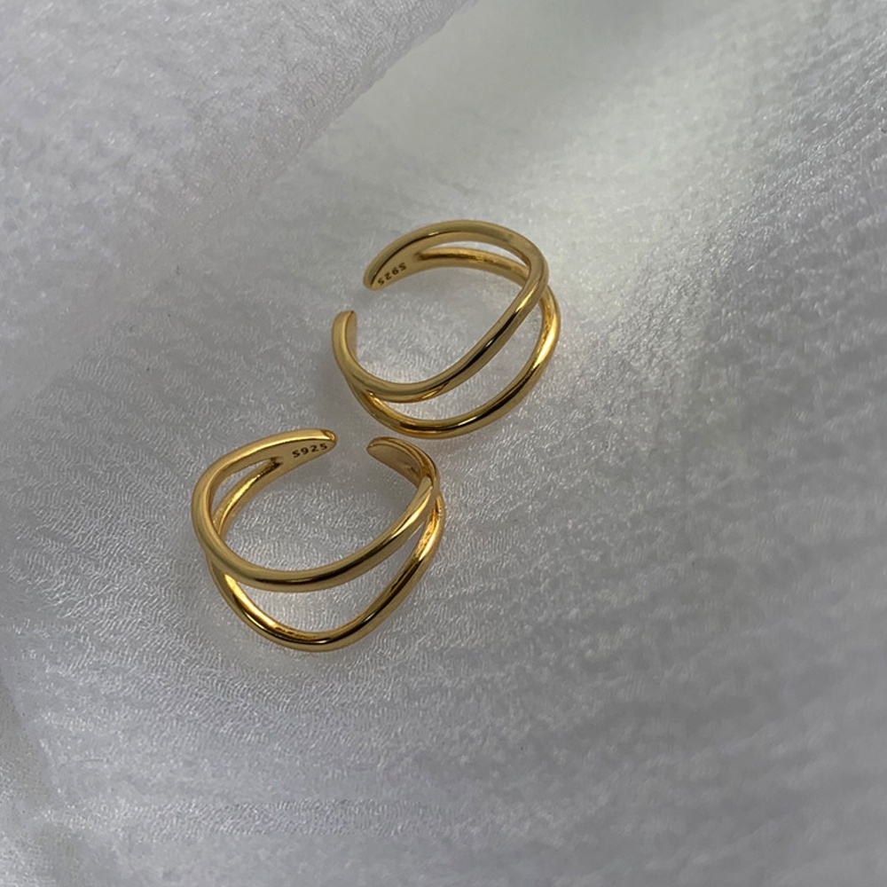 Needway  Cincin Terbuka Adjustable Gaya Korea Motif Geometri Multi Warna Untuk Perhiasan Wanita / Pesta