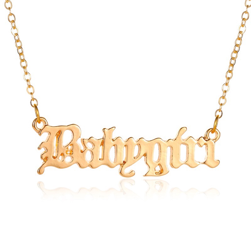 Kalung Alfabet Personalisasi Babygirl English Alphabet Necklace Rantai Klavikula Wanita Sederhana Hadiah Pacar Valentine