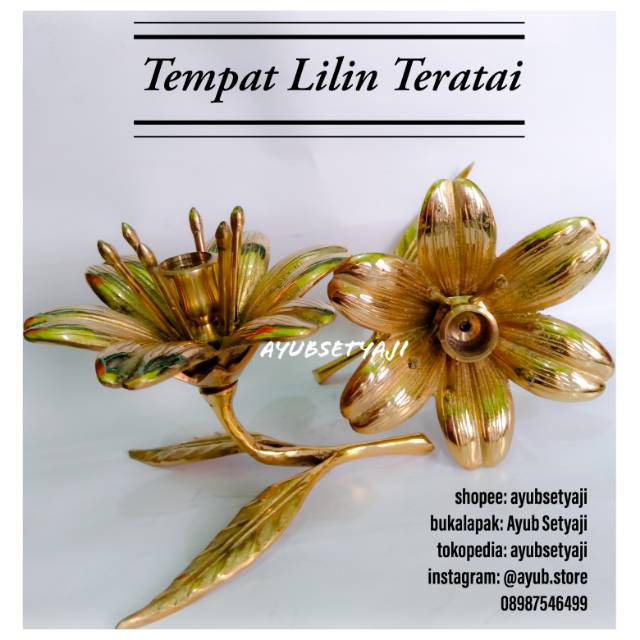 Tempat Lilin  Teratai Tempat lilin  Bunga  tempat lilin  antik 