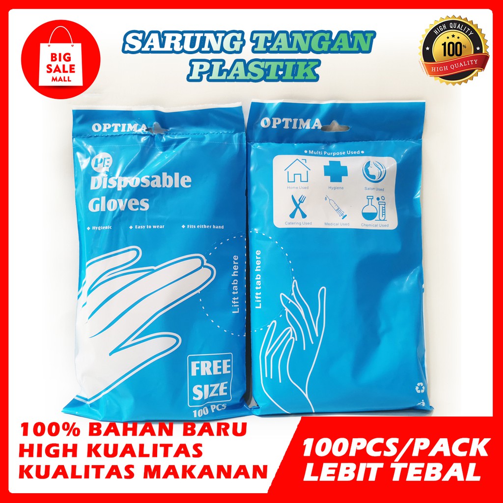 SARUNG TANGAN PLASTIK PE ISI100PCS