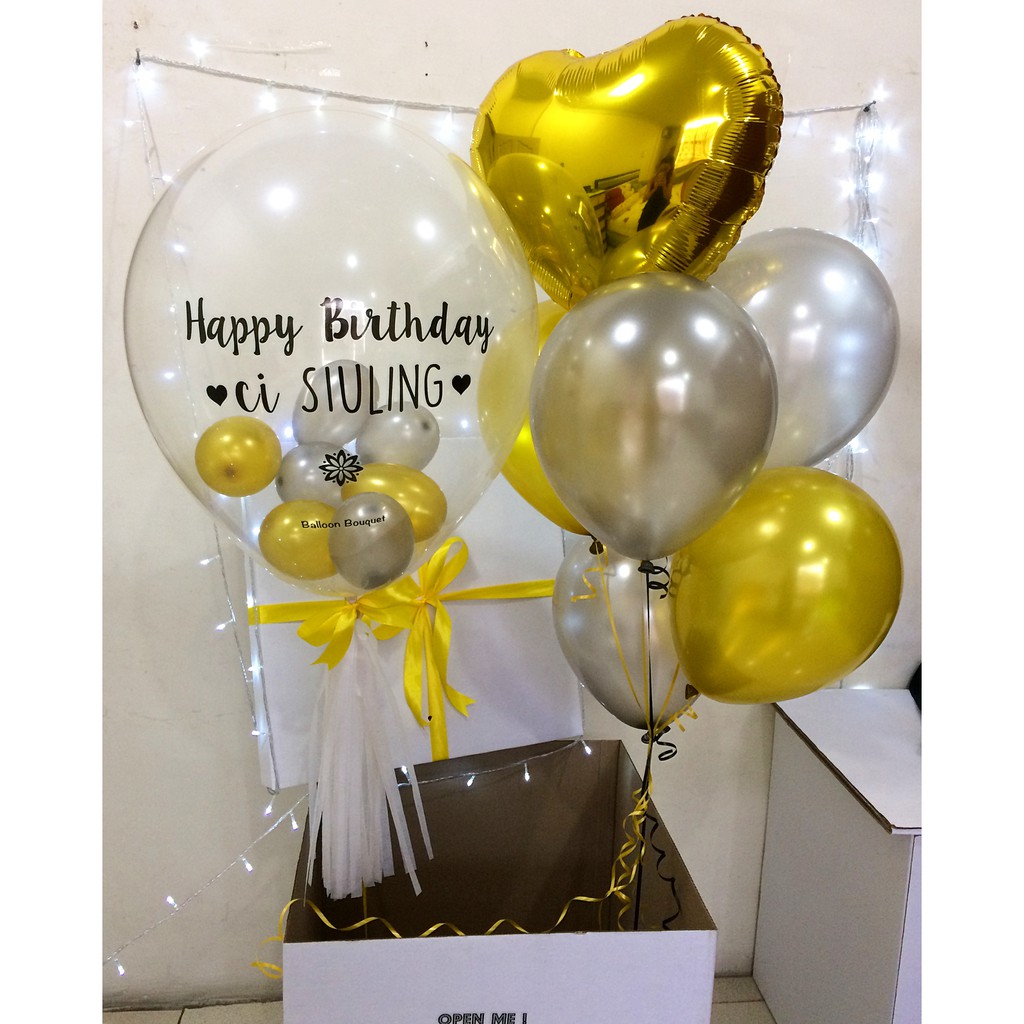 

bubble balloon in gold and silver combination