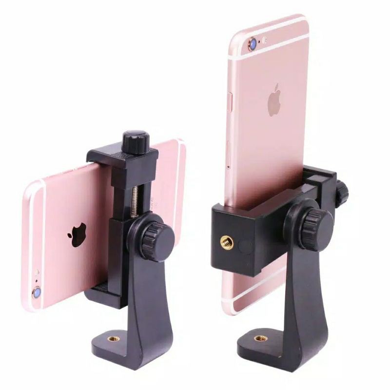 Holder HP Tripod Mount Bracket 360 Rotation Potrait Landscape Handphone Tongsis Monopod Dg Baut