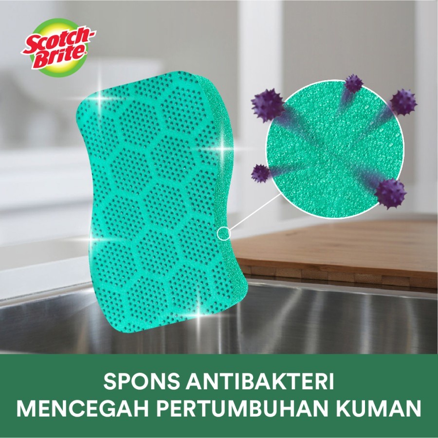 SCOTCH BRITE 3M SABUT SPONS SCRUB DOTS DAYA GOSOK KUAT SD HD PK1