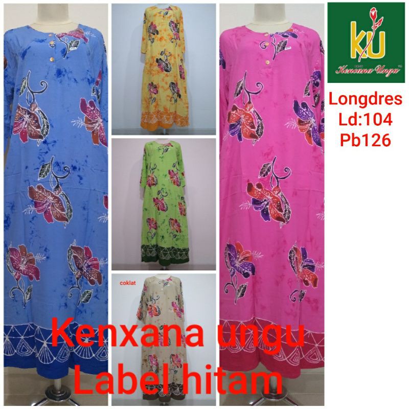Longdres batik kencana ungu motif sunan#Harga Grosir