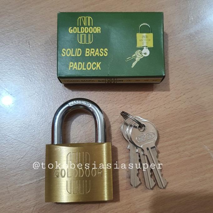Gembok Golddoor 50mm Kuningan Asli