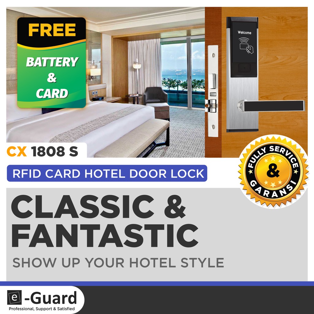 e Guard Kunci  Pintu  Hotel  Digital Door Lock Kamar  Kosan 