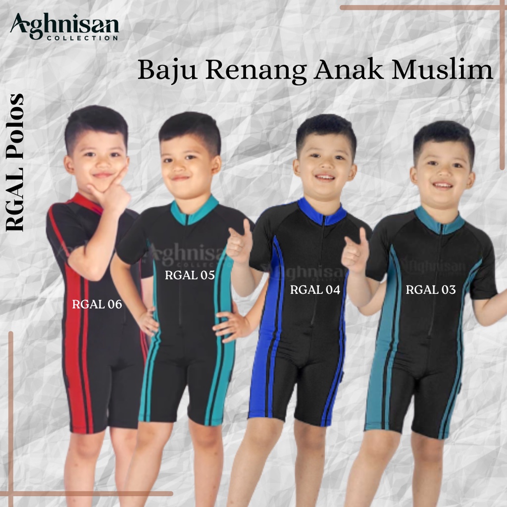 Baju Renang anak Laki usia 2 tahun sd 5th RGAL Terusan Aghnisan - Renang Anak Terusan Polos