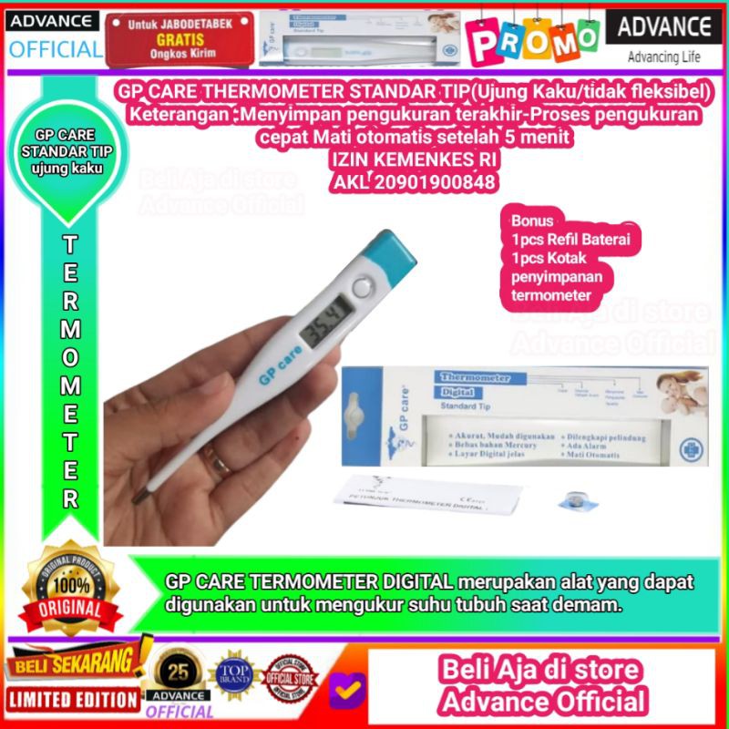 Thermometer Digital Type Termometer Standar Tip Ujung Kaku  / Gp Care Fleksibel Lentur Original Ther