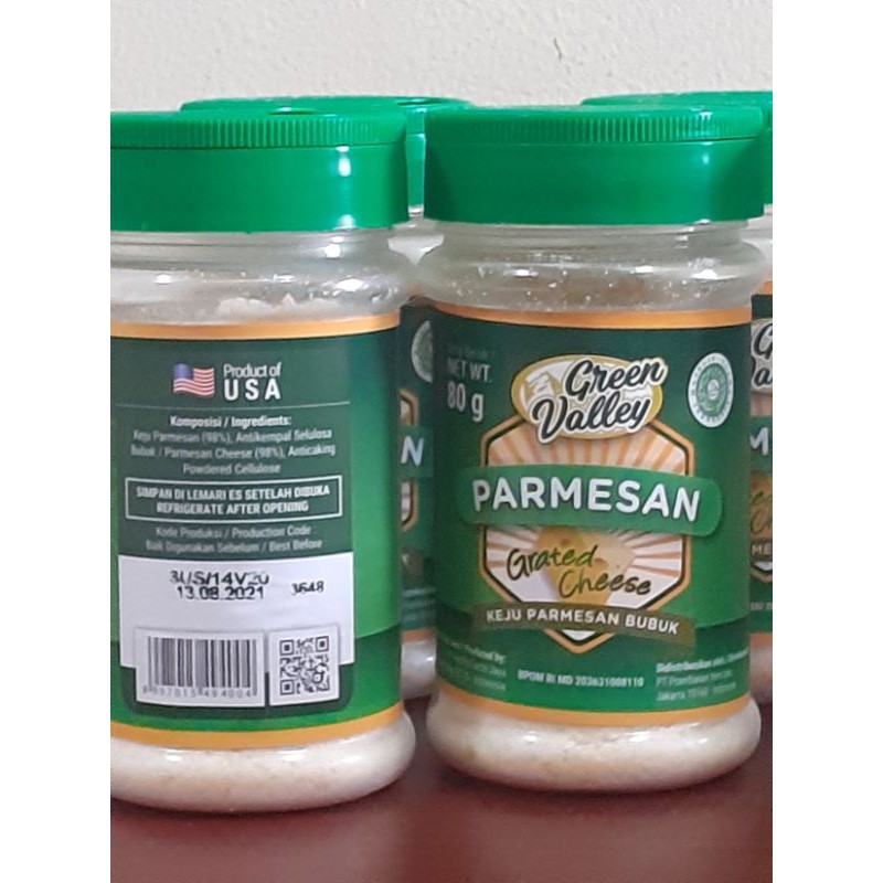

keju parmesan green valley cheese bubuk 80 gram. halal