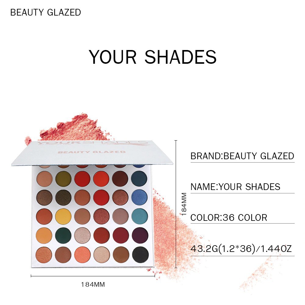 (READY &amp; ORI) Beauty Glazed 36 Colors Warna Pigmented Eyeshadow Palette Your Shades B59 B 59