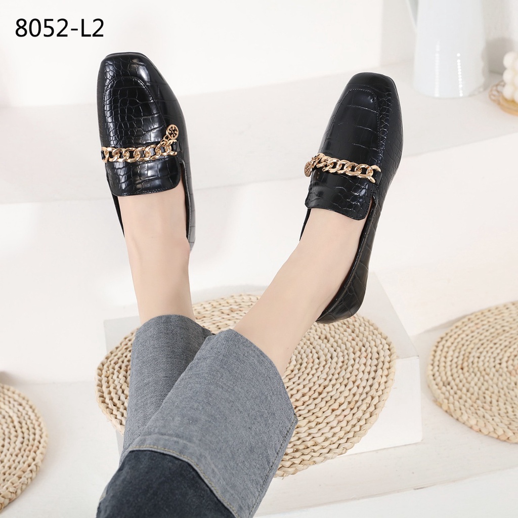 TB Croc-Effect Leather Loafers Flat Shoes #8052-L2