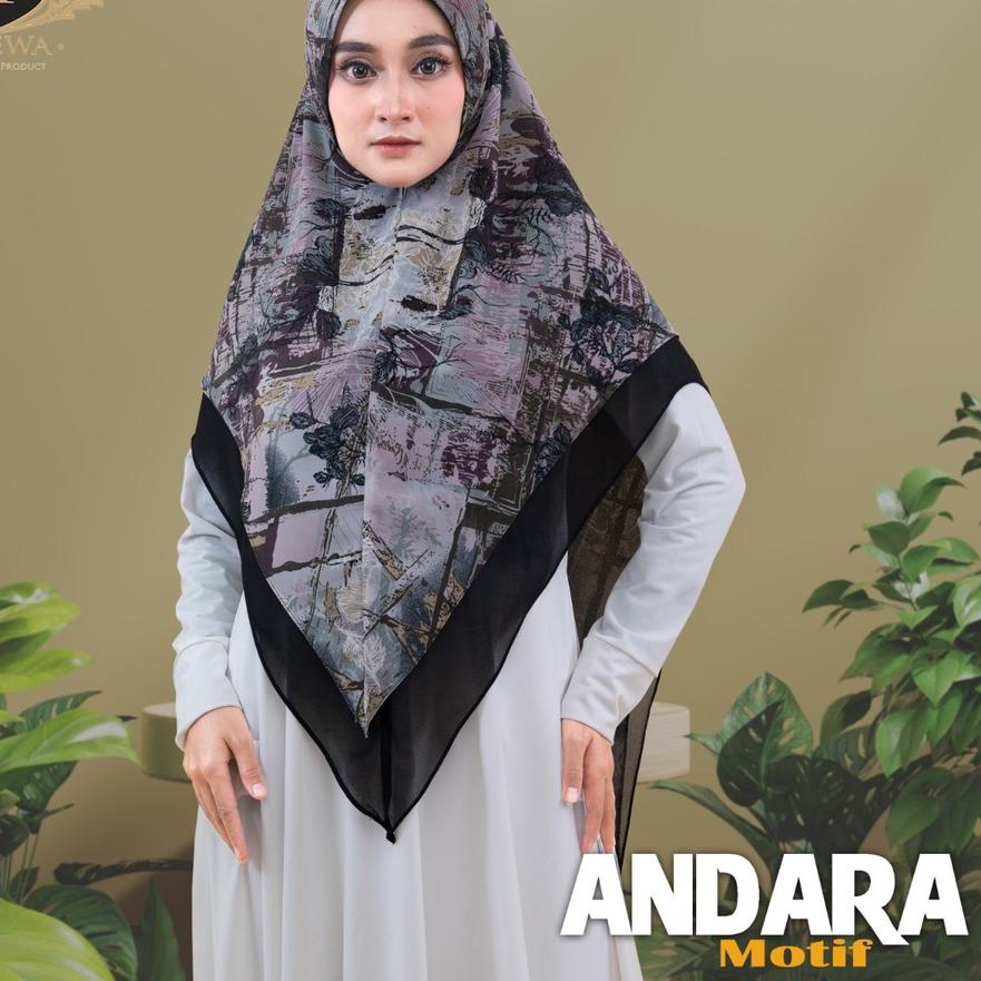 Kerudung/Khimar/hijab “ANDARA MOTIF 'STANDAR Lancip ORIGINAL THEWA ,.