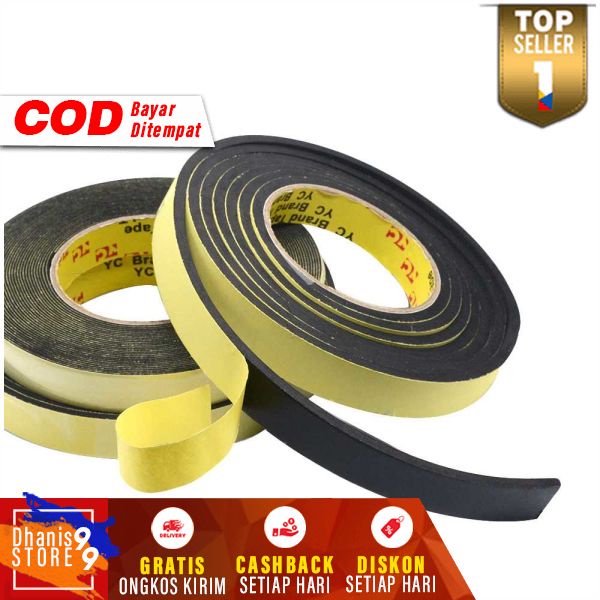 Lis Strip Pintu Door Foam Sponge Rubber Seal 10M Stiker Perekat Multifungsi Peredam Suara Ruangan Penahan Pintu Berkualitas