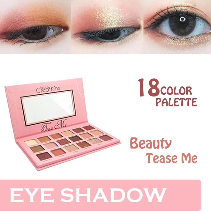 Beauty Tease Me Eyeshadow Warna Lengkap 1 Set 18 Warna Waterproof Tahan Lama