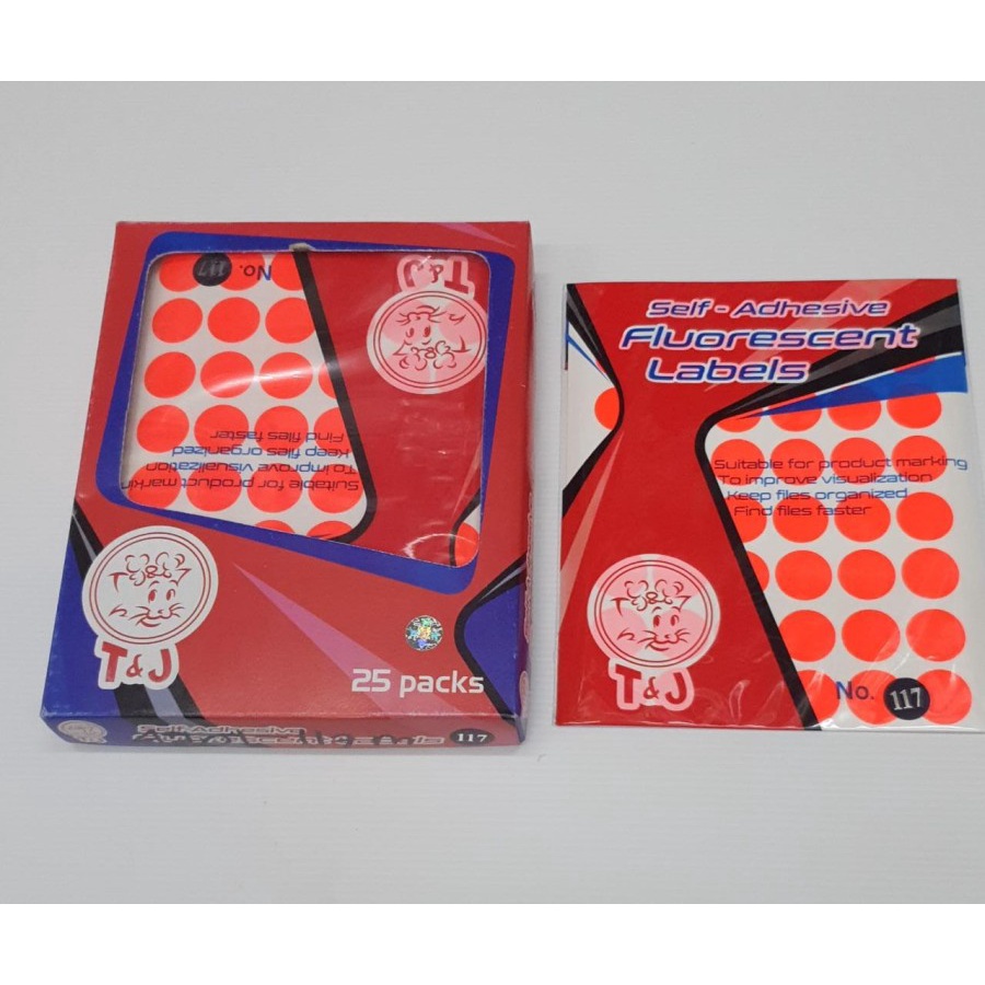 

LABEL STICKER TOM & JERRY BULAT MERAH NO 117 (5lembar)