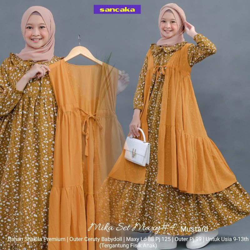 Dress anak Mika set cardy  sancaka unique 9th-15th
