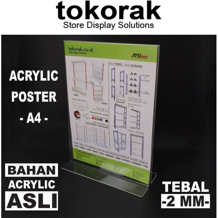 ACRYLIC POSTER A4 - AKRILIK - TENT CARD - MENU BROSUR - DISPLAY HOLDER