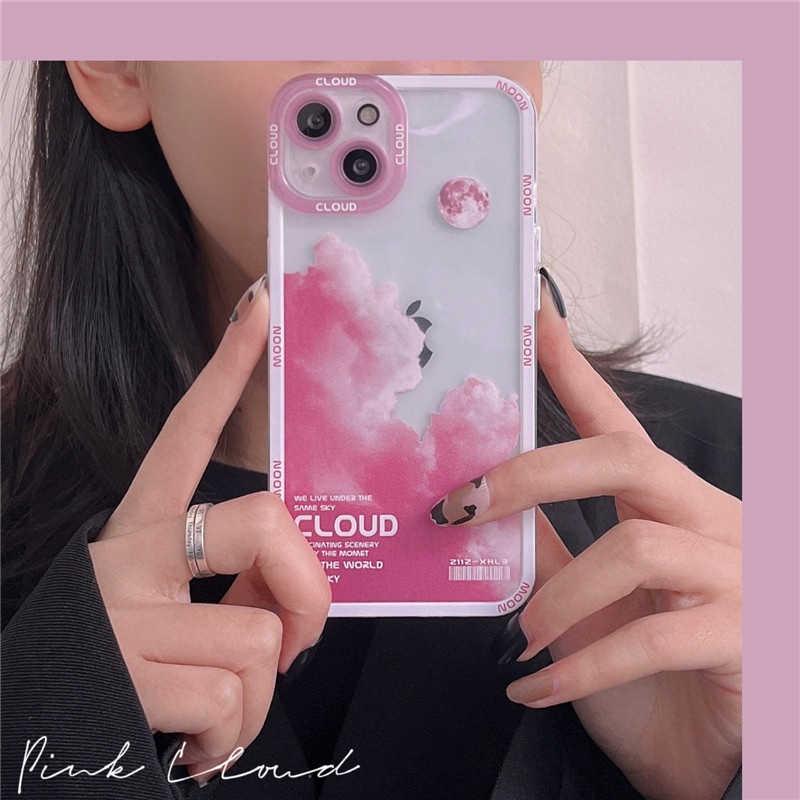 Art style Clouds Straight Cube Edge transparent Case For iPhone 11 Pro Max 11 Pro 11 XS Max XR XS X 7 8 6 6S Plus SE 2020 Soft Cover