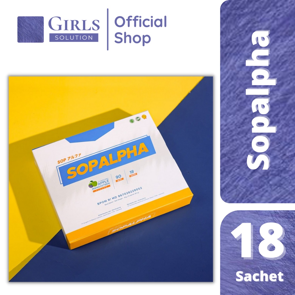 SOPALPHA - Rasa Apel Manggis Isi 18 sachet memperlancar aliran darah, mengontrol hipertensi & kadar 