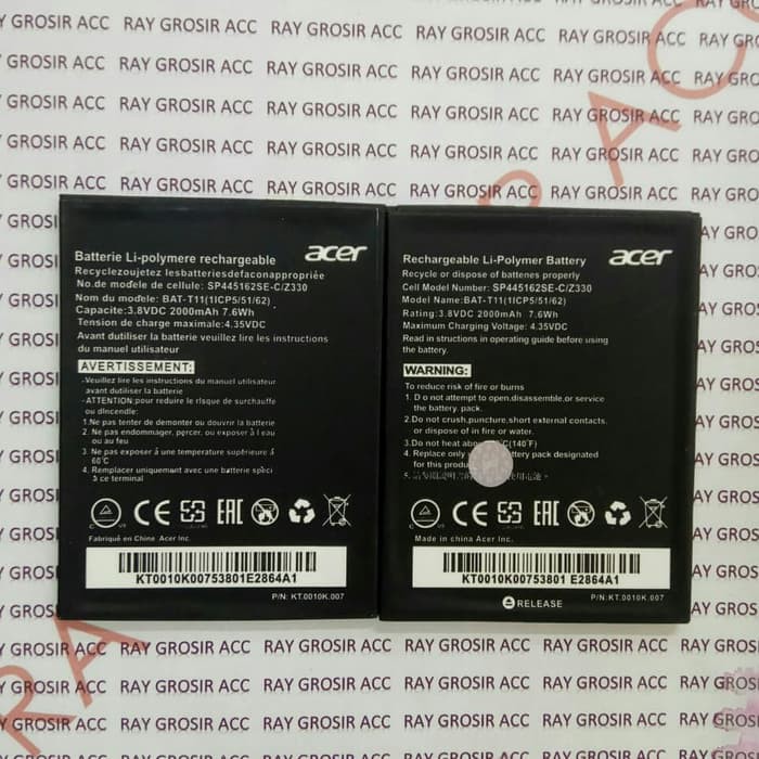 Baterai Original Double Power Acer Liquid BAT-A11 Z330 , Z320 , Z410