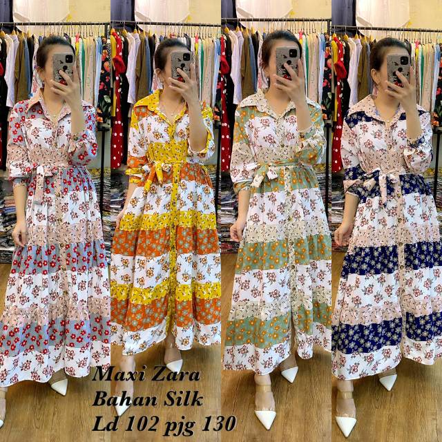 Maxi zara Bahan silk All size