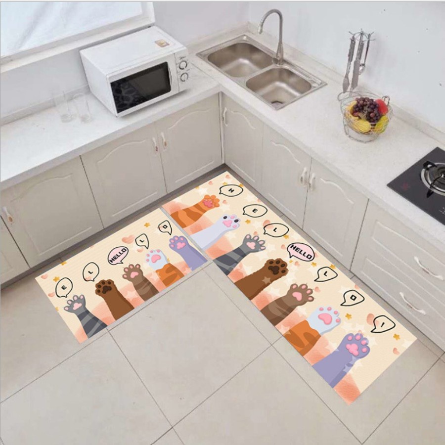 2 in 1 Kitchen Floor Mat / Keset Alas Lantai Rumah Dapur Anti Selip ET