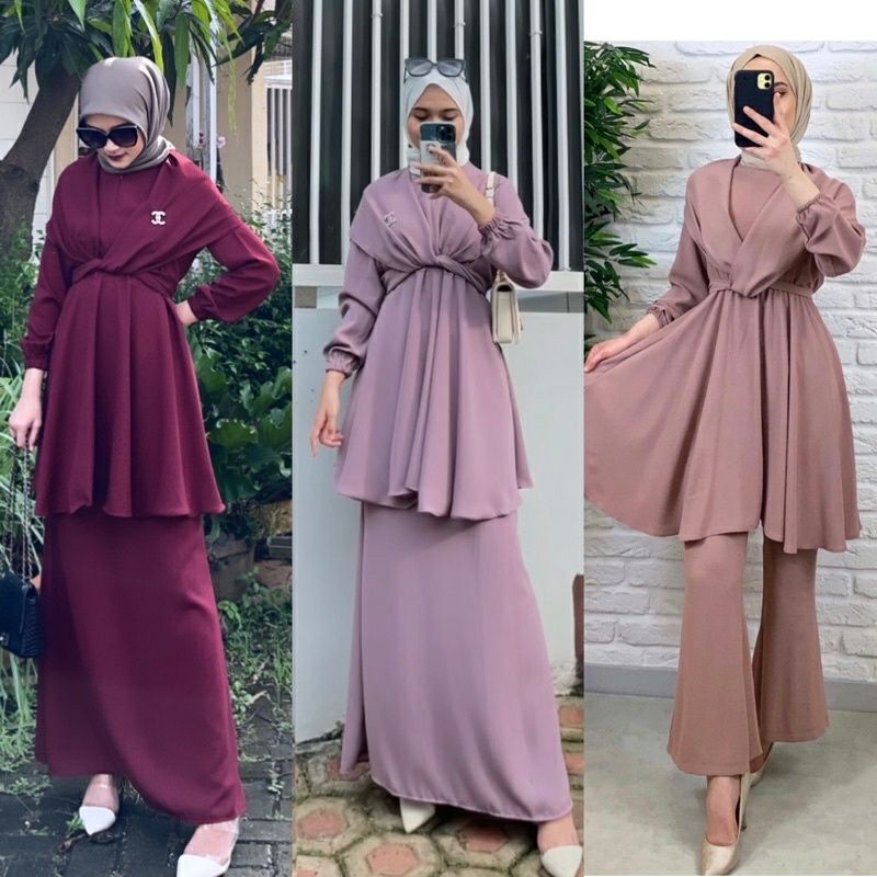model terbaru Rachel one set baju kondangan wanita busui friendly