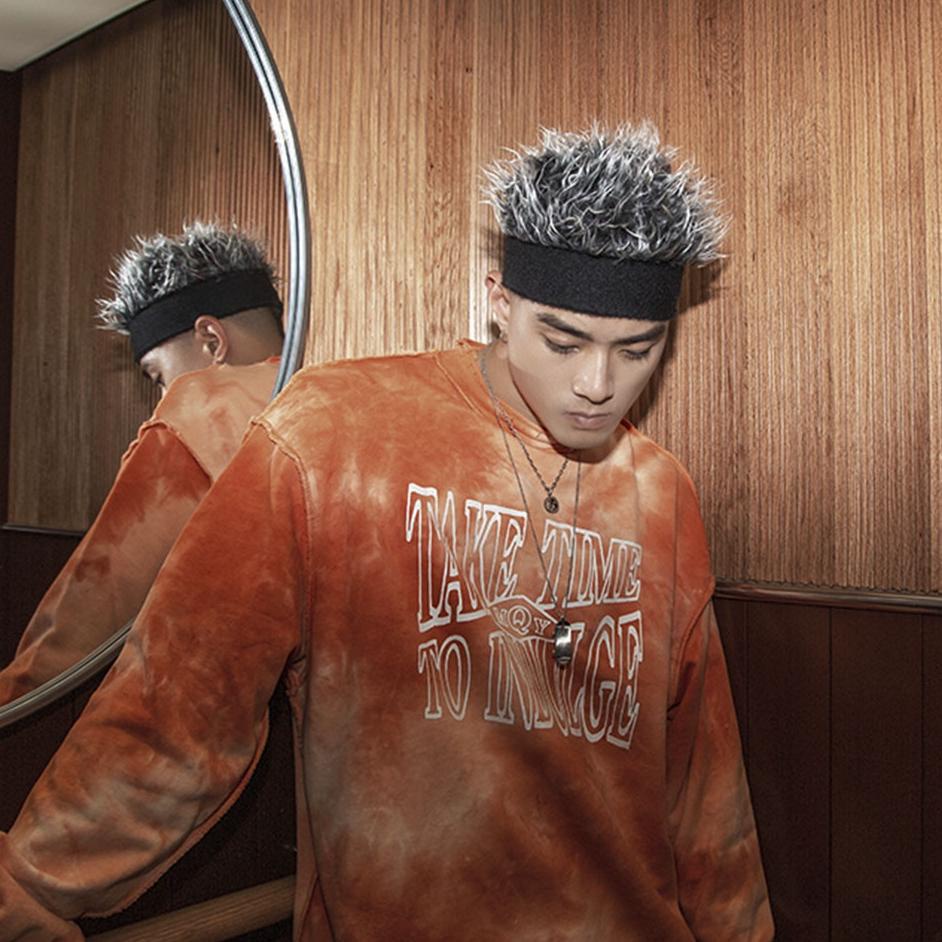 GRG.494633 ▫ [Ready Stok] Eropa dan Amerika topi simulasi wig rambut pendek topi retro hip-hop spoof