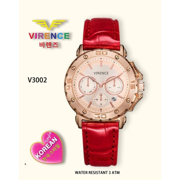 Jam Tangan Wanita Virence Original V3002 Tanggal Aktif Tahan Air Gratis Ongkir Cod