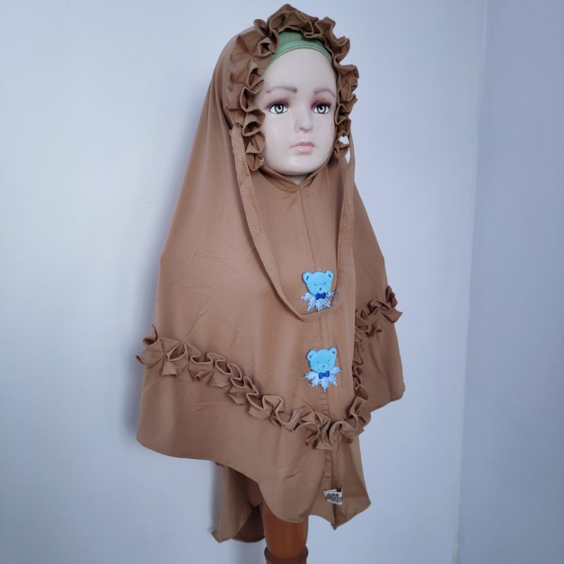 Jilbab Anak 4 5 6 7 8 9 tahun hijab rempel ruffle non pet bahan jersey instan boneka ( jilbab boneka Repo )