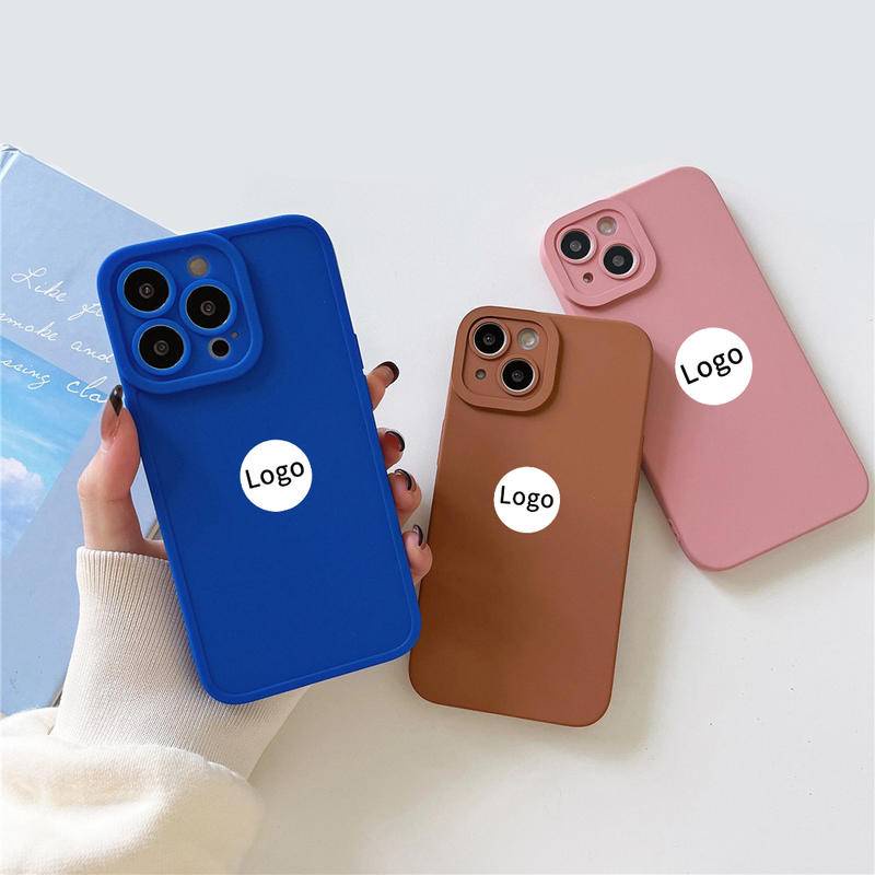 Soft Case Bahan Silikon Shockproof Warna Biru Matte Polos Untuk iPhone 13 12 11 Pro Max