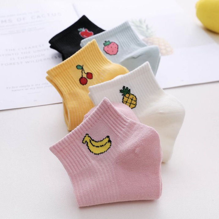 Kaos Kaki Buah Berbentuk Pisang Fashion Unisex Motif Buah Wanita Pria Murah Kaus Semata Ankle Socks