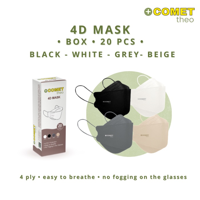 Masker COMET Theo 4D Mask Box Grey Beige