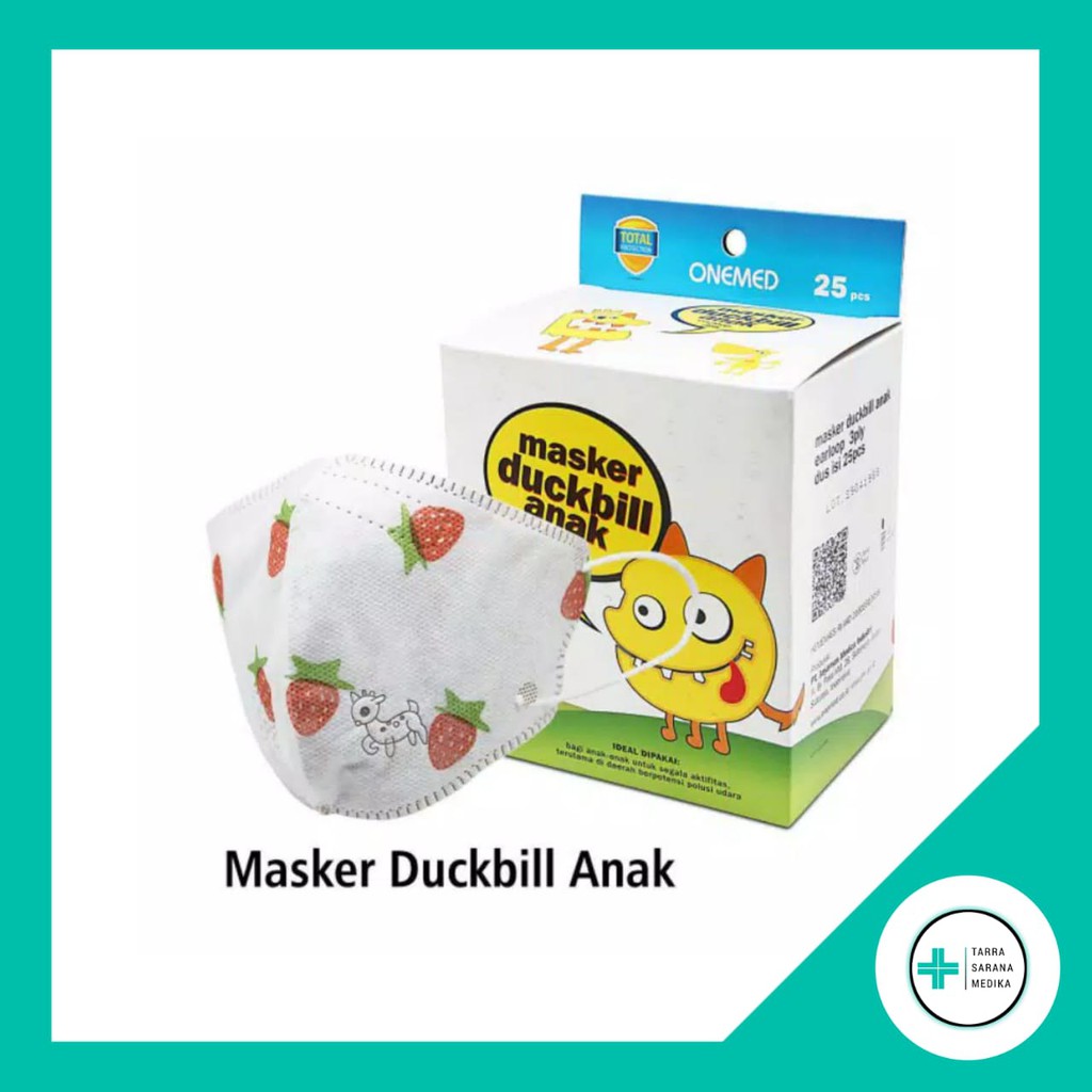 OneMed Masker Duckbill Anak Cartoon/Kartun Earloop Karet 3ply