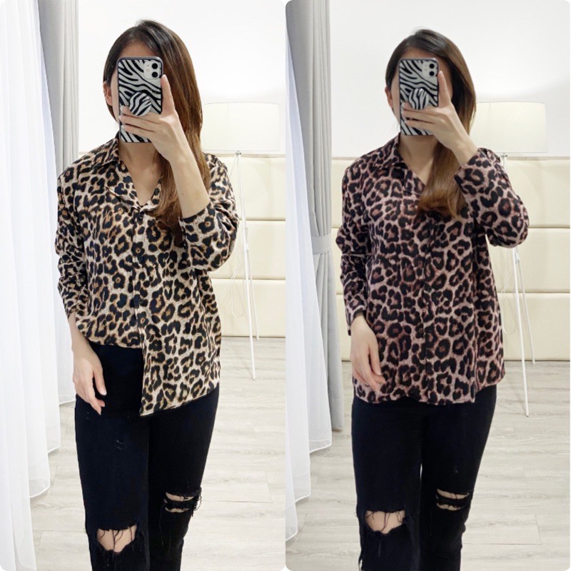 kemeja leopard vintage adel K 0561