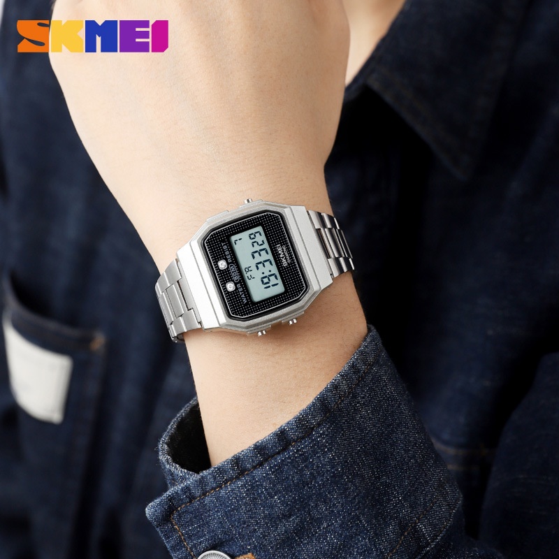SKMEI 1952 Jam Tangan Wanita Pria Digital Chronograph Tali Stainless Steel WATCHKITE WKOS