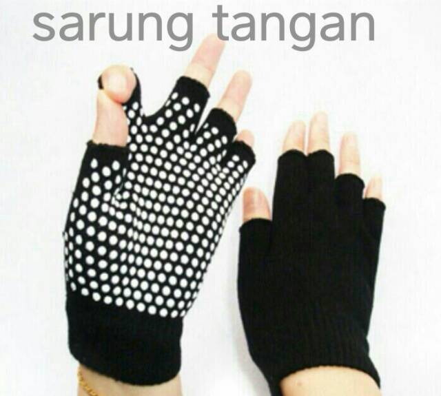 Sarung Tangan Rajut Yoga Setengah Jari / Sarung Tangan Motor Rajut Anti Slip Jari Buntung Sarung Tangan Anti Licin 1/2 Jari