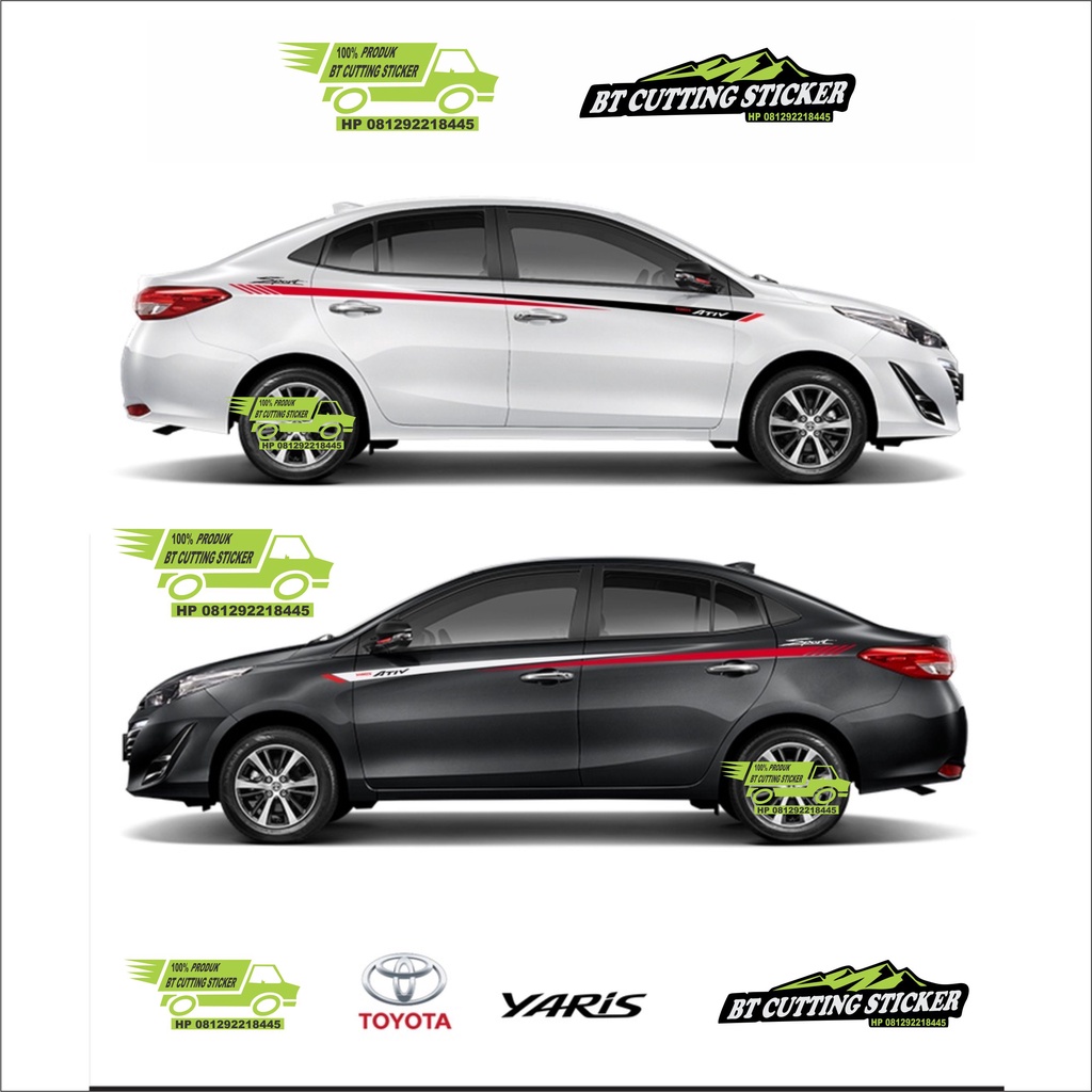 Stiker Toyota Yaris Ativ Stiker Samping Aksesoris Mobil Toyota Yaris 2021