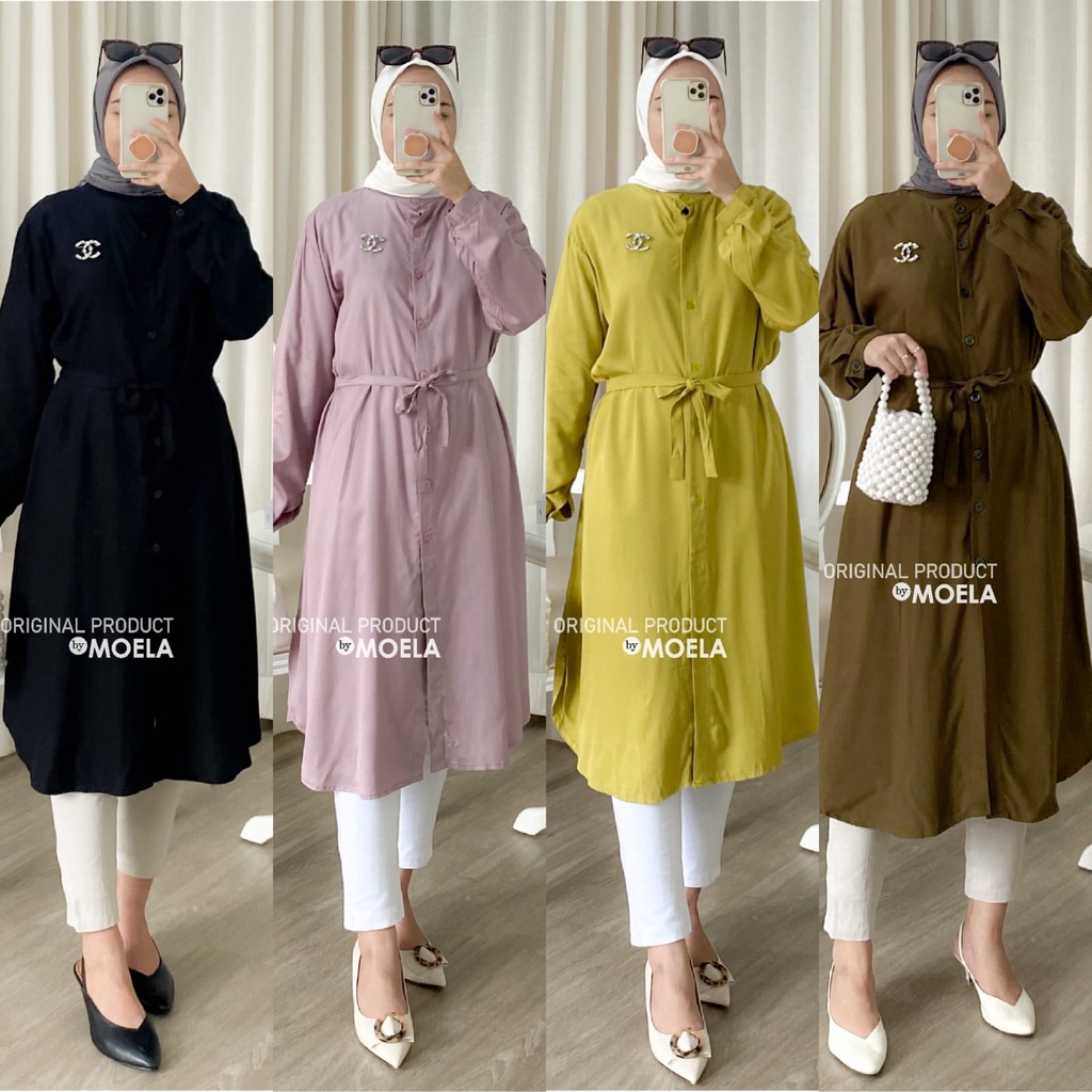 AINA TUNIK MOELA / LONG TUNIK / TUNIK POLOS / TUNIK JUMBO