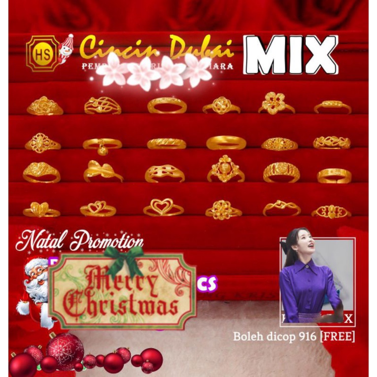 CINCIN EMAS BANGKOK VARIASI ASLI MOTIF RANDOM