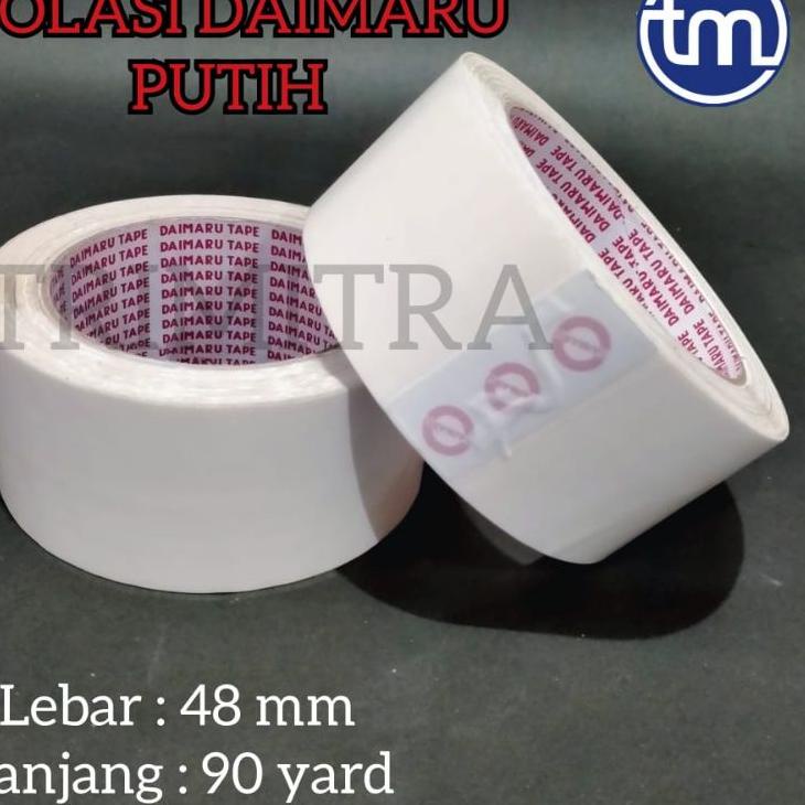 ➧cg Terupdate➧ ISOLASI / SELOTIP / LAKBAN DAIMARU PLASTIK WARNA PUTIH 2" OPP TAPE 73