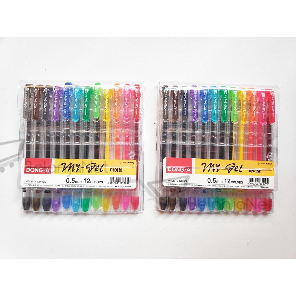 

Pen Gel Dong-A P&T My Gel 0.5mm HITAM/BIRU/MERAH/CAMPUR MIX 12 WARNA [1 LUSIN]