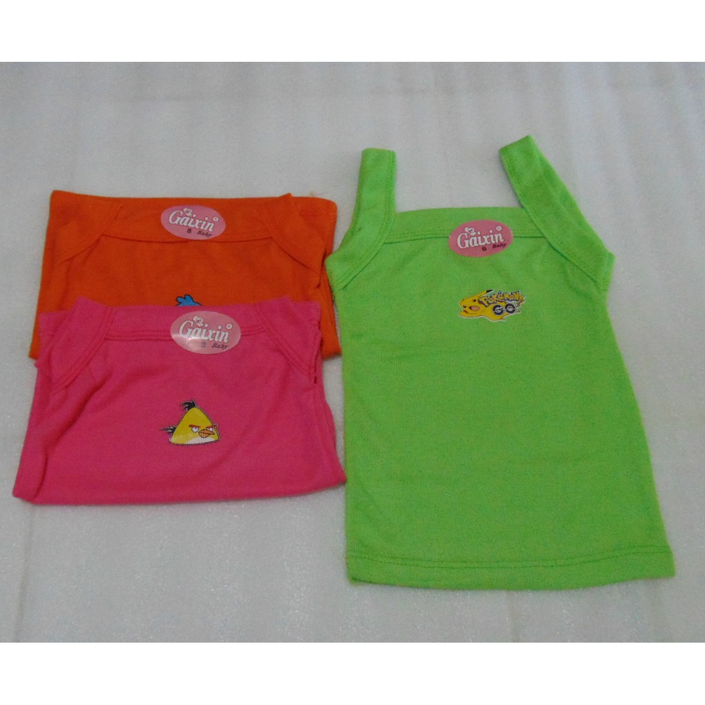 SS - 1 Lusin 12 Pcs Singlet Anak Perempuan Stabilo Gaixin ( XL , L , M , S ) / Singlet Anak Murah / Kaus Kutang Anak / Kutang Anak